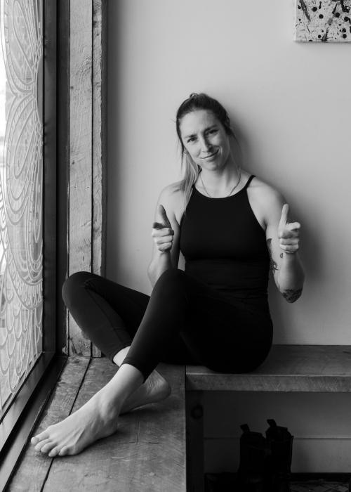 Chloe with finger guns